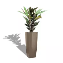 Donica Lechuza CUBICO Alto 40/40/105 taupe-szarobrązowy połysk